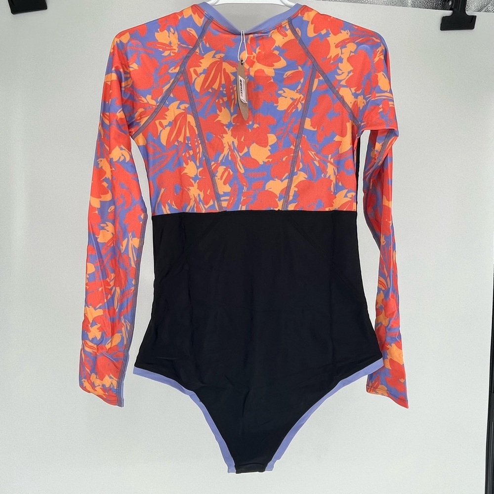 PRANA NWT MCKAYLA ONE PIECE SWIMSUIT IN BLACK COLORBLOCK MORNING GLORY MED LARGE - Picture 5 of 15